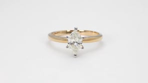 1 ct. tw. AAA Quality Marquise Diamond Solitaire Engagement Ring in 14K Yellow Gold close-up detail
