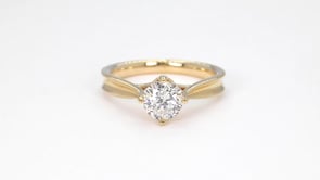 Canadian Rocks 1 ct. tw. Round Diamond Solitaire Engagement Ring with Milgrain Edge Detailing in 14K Yellow close-up detail