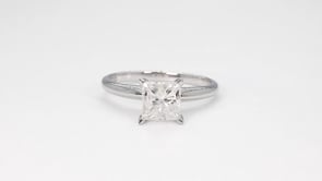 1-1/2 ct. tw. A Quality Princess Cut Solitaire Engagement Ring in 14K White Gold side profile