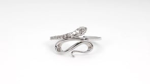 1/5 ct. tw. Diamond Snake Ring in 10K White Gold side profile