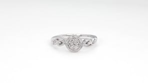 1/8 ct. tw. Diamond Cluster Promise Ring with Milgrain Detailing in 10K White Gold side profile