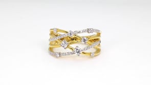1/2 ct. tw. Diamond Orbit Ring in 10K Yellow Gold side profile