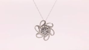 Fairytale Diamonds 3/8 ct. tw. Diamond Flower Pendant in 10K White Gold close-up detail