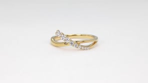 Journey Collection 1/4 ct. tw. Diamond Crossover Ring in 10K Yellow Gold side profile