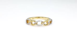 1/8 ct. tw. Diamond Marquise Link Ring in 10K Yellow Gold side profile