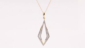 1/4 ct. tw. Diamond Kite-Shaped Pendant in 10K Yellow Gold close-up detail