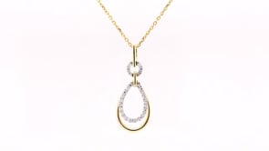 1/5 ct. tw. Diamond Double Pear-Shaped Pendant in 10K Yellow Gold close-up detail