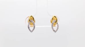 1/8 ct. tw. Diamond Marquise Link Drop Earrings in 10K Yellow Gold close-up detail