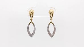 1/6 ct. tw. Diamond Marquise-Shaped Drop Earrings in 10K Yellow Gold front view