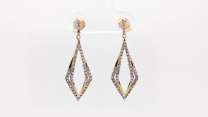 1/3 ct. tw. Diamond Kite-Shaped Dangle Earrings in 10K Yellow Gold front view