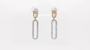 1/5 ct. tw. Diamond Paperclip Drop Earrings in Sterling Silver & 10K Yellow Gold side profile