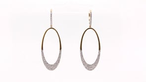 1 ct. tw. Diamond Oval-Shaped Drop Earrings in 10K Yellow Gold front view
