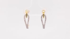 1/3 ct. tw. Diamond Open J-Hoop Earrings in 10K Yellow Gold close-up detail