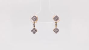 Fairytale Diamonds 1/3 ct. tw. Diamond Quatrefoil Drop Earrings in 10K Yellow Gold front view