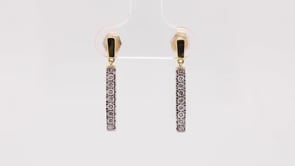 Demi Fine 1/3 ct. tw. Diamond Vertical Bar Dangle Earrings in 10K Yellow Gold close-up detail