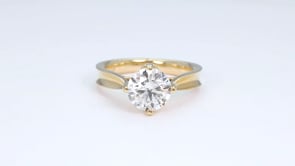 Canadian Rocks 2 ct. tw. Round Brilliant Diamond Solitaire Engagement Ring with Milgrain Edge Detailing in 14K side profile