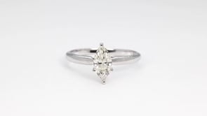 Natural 3/4 ct. tw. Marquise Diamond Solitaire Engagement Ring in 14K White Gold side profile