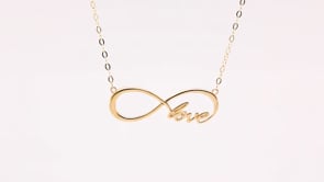 Love Infinity Necklace in 10K Yellow Gold front view