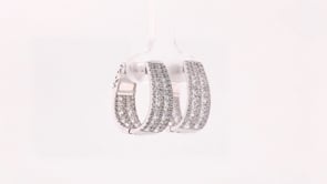 Adamante 2 ct. tw. Lab-Grown Diamond Multirow Hoop Earrings in 14K White Gold front view