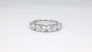 Adamante 1-3/4 ct. tw. Lab-Grown Oval & Round Diamond Ring in 14K White Gold close-up detail