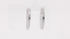 Adamante 3-1/2 ct. tw. Lab-Grown Diamond Inside Out Hoop Earrings in 14K White Gold close-up detail