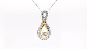 Infinite Love 1 ct. tw. Lab-Grown Diamond Infinity Pendant in 10K White & Yellow Gold side profile