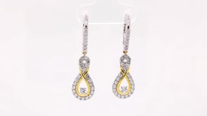 Infinite Love 1 ct. tw. Lab-Grown Diamond Infinity Drop Earrings in 10K White & Yellow Gold front view