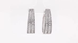 Adamante 4 ct. tw. Lab-Grown Diamond Multirow Hoops in 14K White Gold front view