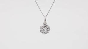 Adamante 1/2 ct. tw. Lab-Grown Round Diamond Halo Pendant in 14K White Gold close-up detail