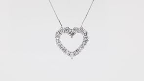 Adamante 1 ct. tw. Lab-Grown Diamond Heart Pendant in 14K White Gold close-up detail