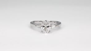 Adamante 1-3/4 ct. tw. Lab-Grown Oval & Baguette Diamond Engagement Ring in 14K White Gold clasp detail