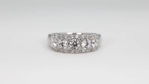 Adamante 1-1/2 ct. tw. Lab-Grown 5-Stone Diamond Halo Anniversary Ring in 14K White Gold angled view
