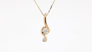 Juno Lucina 1/5 ct. tw. Diamond 2-Stone Pendant in 14K Yellow Gold side profile