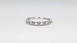 Perfect Match 1/10 ct. tw. Diamond Milgrain Stackable Anniversary Ring in 10K White Gold full view
