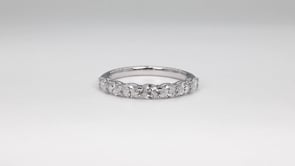 Adamante 1 ct. tw. Lab-Grown Oval 7-Stone Diamond Anniversary Band in 14K White Gold side profile