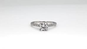 Natural 1-1/3 ct. tw. Round Brilliant Diamond Engagement Ring in Platinum close-up detail