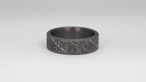Benchmark Men's 7mm Faux Meteorite Tantalum Wedding Band close-up detail