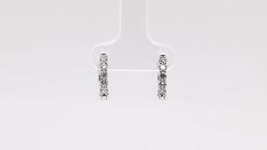 1/2 ct. tw. Round 5-Stone Diamond Huggie Hoop Earrings in 14K White Gold front view