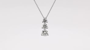 1 ct. tw. Round 3-Stone Diamond Pendant in 14K White Gold front view