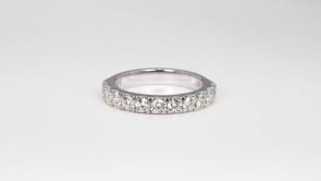 1 ct. tw. Round Brilliant 11-Stone Diamond Anniversary Band in 14K White Gold close-up detail