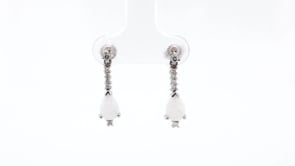 Pear Opal & 1/6 ct. tw. Diamond Drop Earrings in 14K White Gold front view