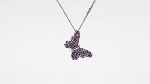 Amethyst Butterfly Pendant in Sterling Silver side profile