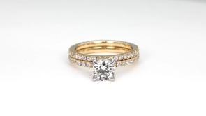 Adamante 1-7/8 ct. tw. Lab-Grown Round Brilliant Diamond Wedding Set in 14K Yellow Gold full view