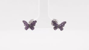 Amethyst Butterfly Earrings in Sterling Silver side profile