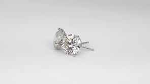 3-3/8 ct. tw. Round Brilliant Diamond Solitaire Martini Set Earrings in 14K White Gold front view