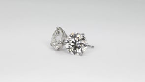 Adamante 5 ct. tw. Lab-Grown Round Brilliant Diamond Solitaire Martini Set Earrings in 14K White Gold front view