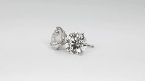 4-9/10 ct. tw. Round Brilliant Diamond Solitaire Martini Set Earrings in 14K White Gold front view