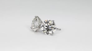 6 ct. tw. Round Brilliant Diamond Solitaire Martini Set Earrings in 14K White Gold front view