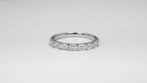 Adamante 1 ct. tw. Lab-Grown Emerald Cut 7-Stone Diamond Anniversary Band in 14K White Gold close-up detail