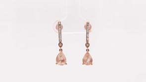American Colors Pear Sunstone & 1/8 ct. tw. Diamond Drop Earrings in 10K Pink Gold front view